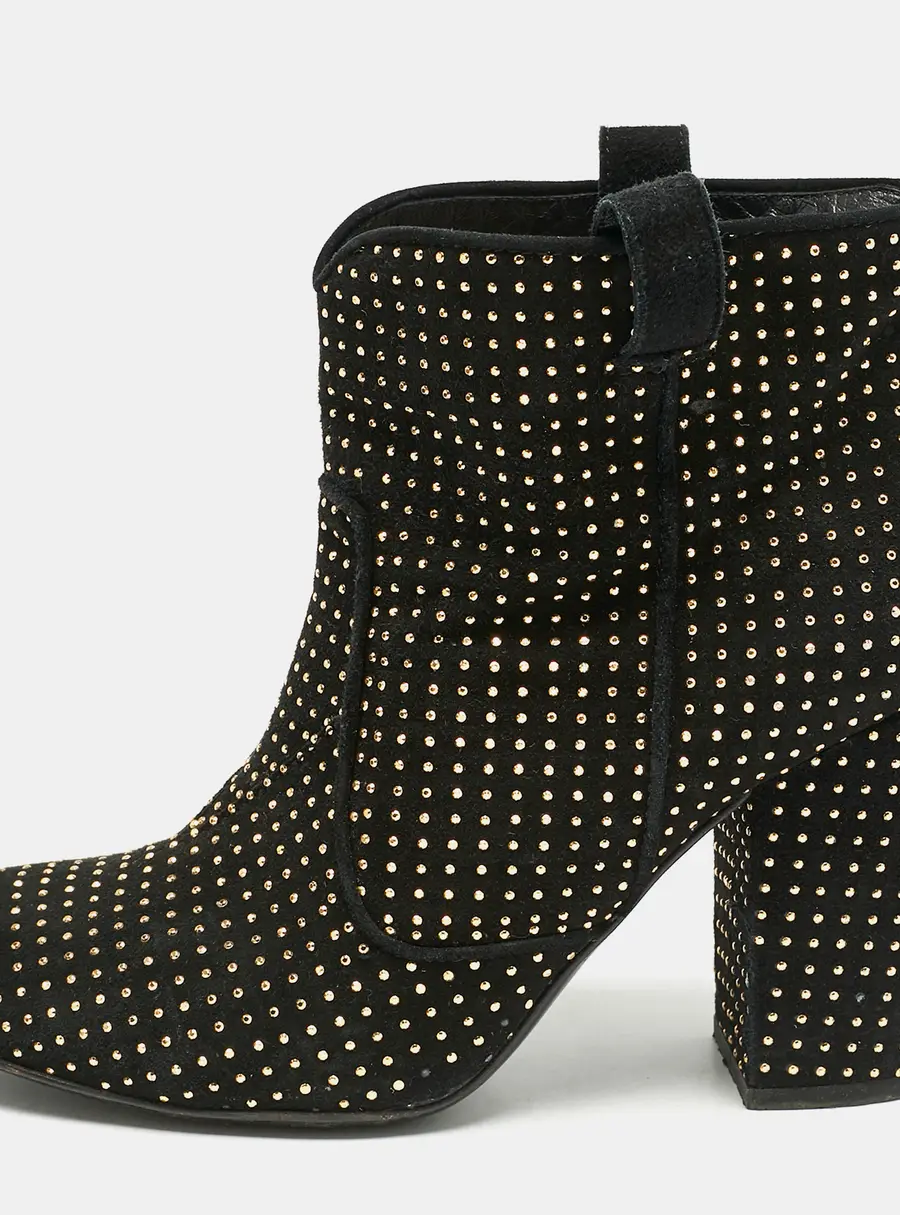Laurence Dacade Black Suede Pete Studded Ankle Boots Size 39