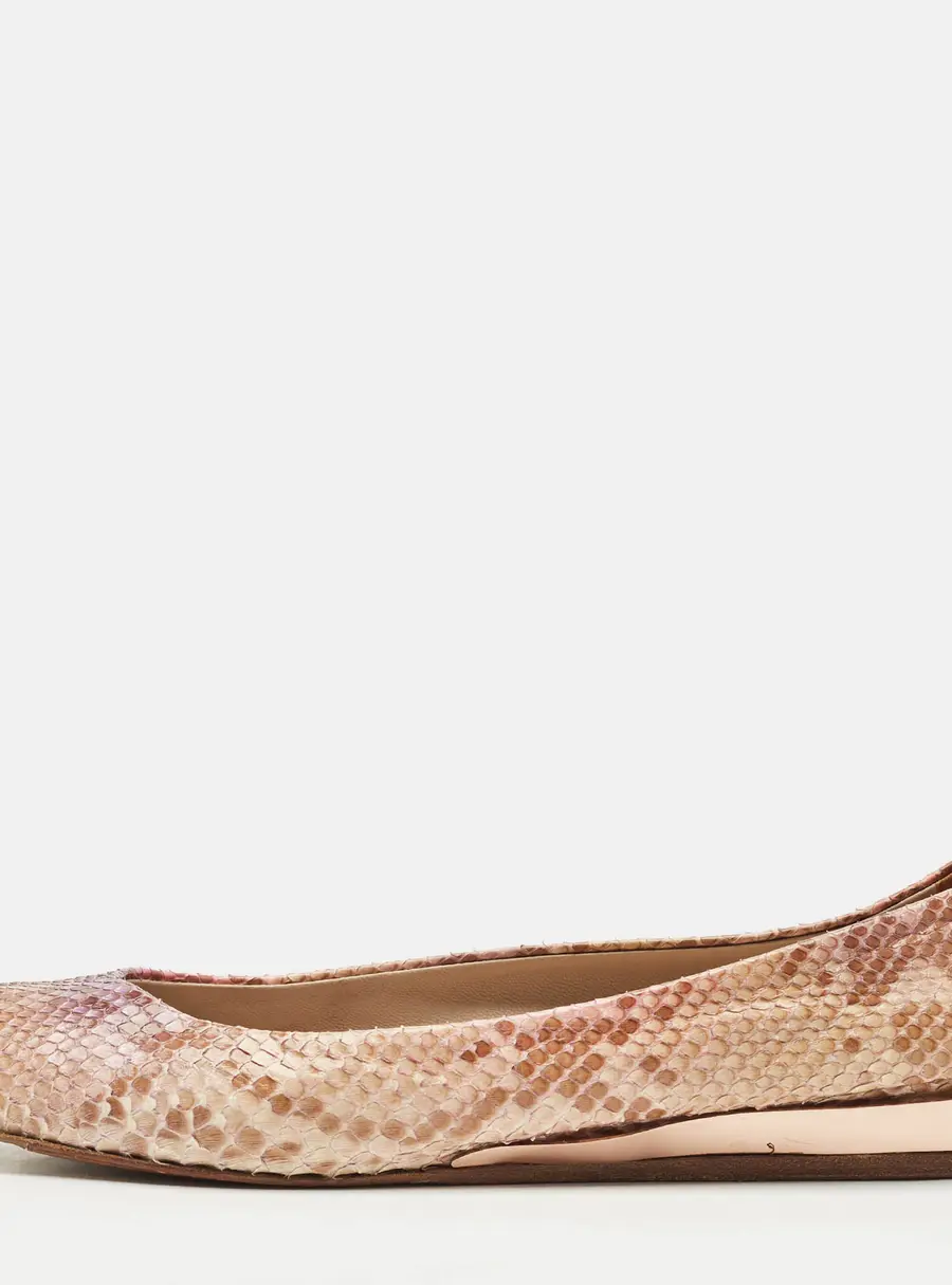Le Silla Multicolor Snakeskin Leather Ballet Flats Size 39