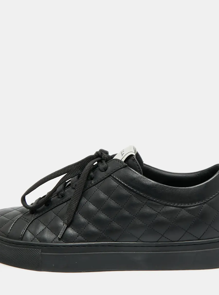 Le Silla Size 37 Black Leather Lace Up Sneakers