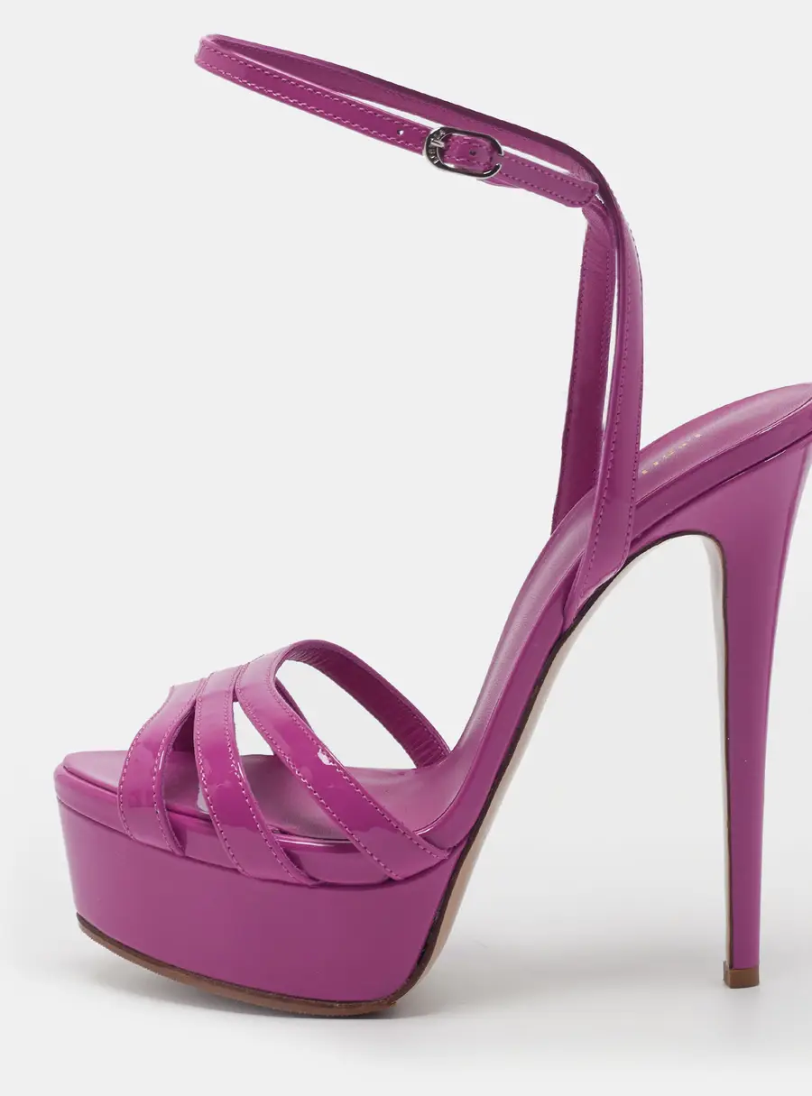 Le Silla Size 38 Pink Patent Leather Strappy Platform Sandals