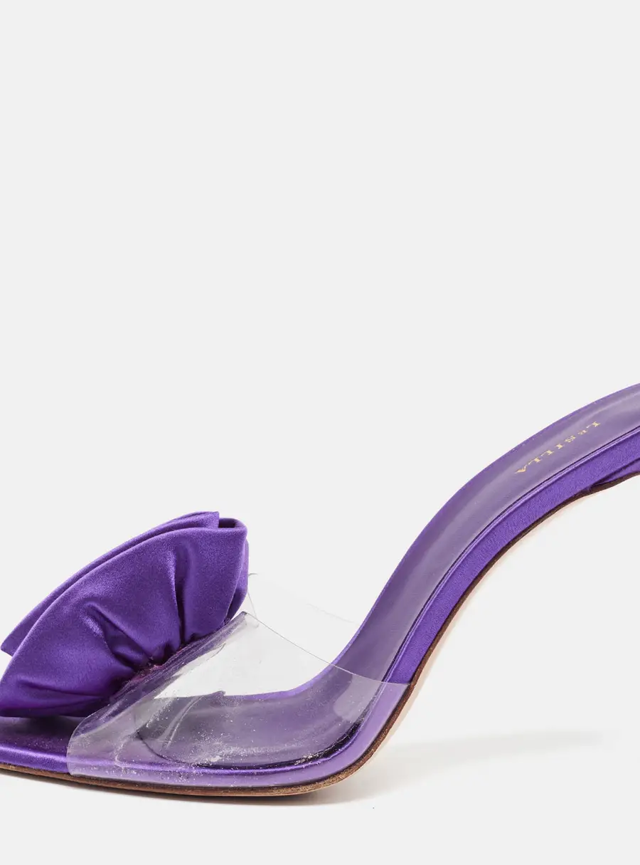 Le Silla Size 40 Transparent/Purple PVC And Satin Kamala Slide Sandals