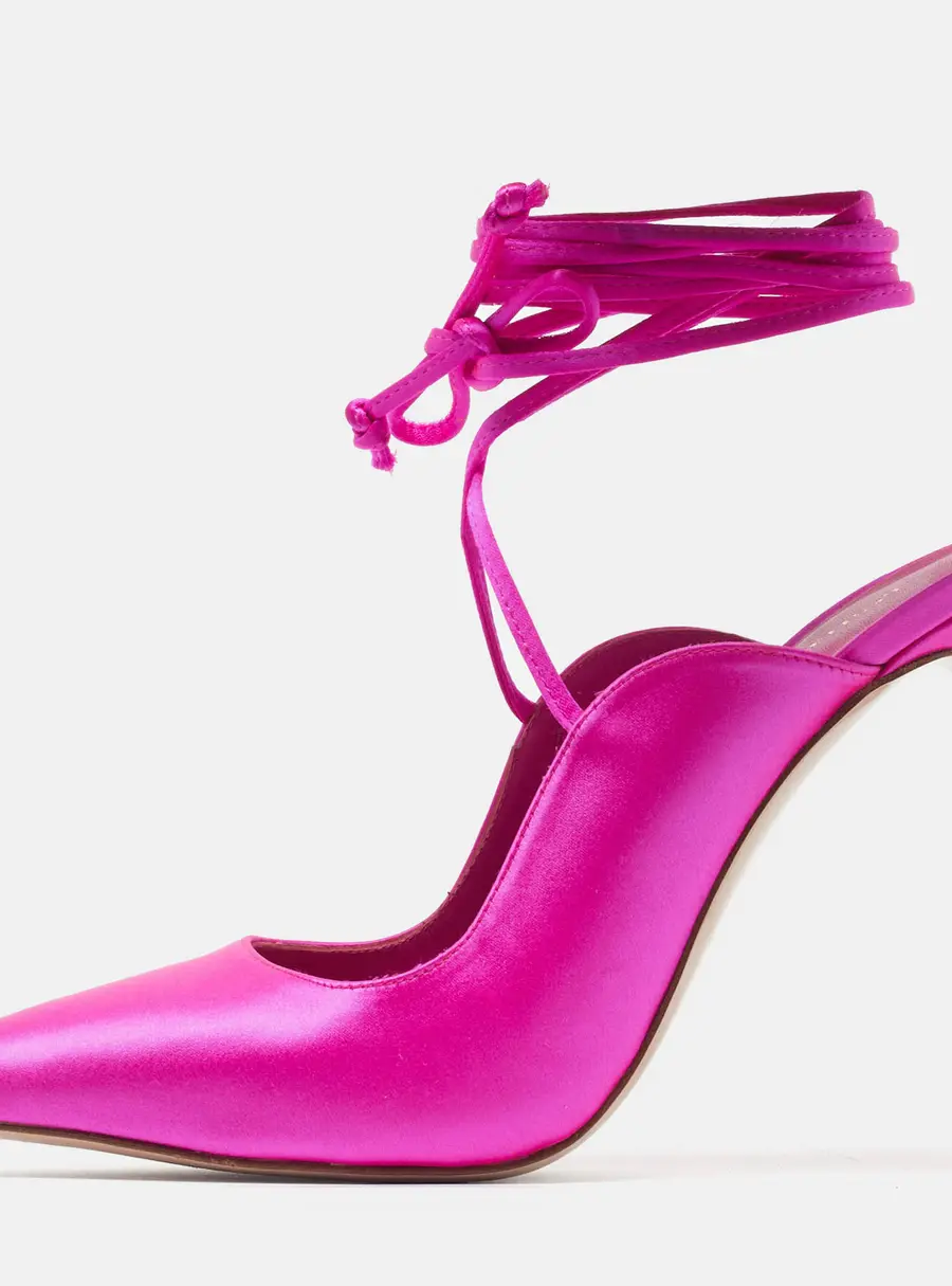 Le Silla Ivy 130mm Size 40 Pink Satin Pumps
