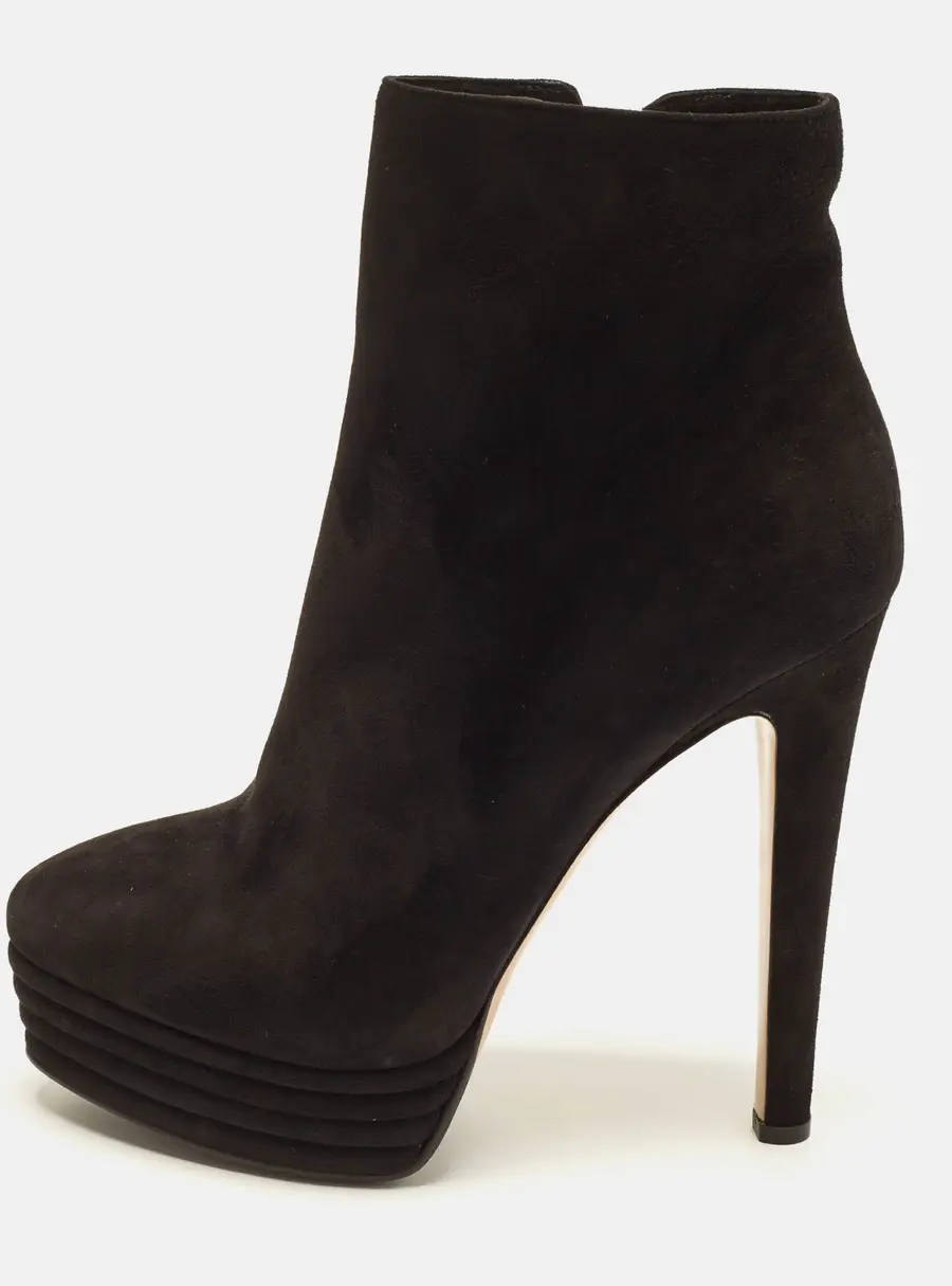 Le Silla Size 39 Black Suede Platform Ankle Length Boots
