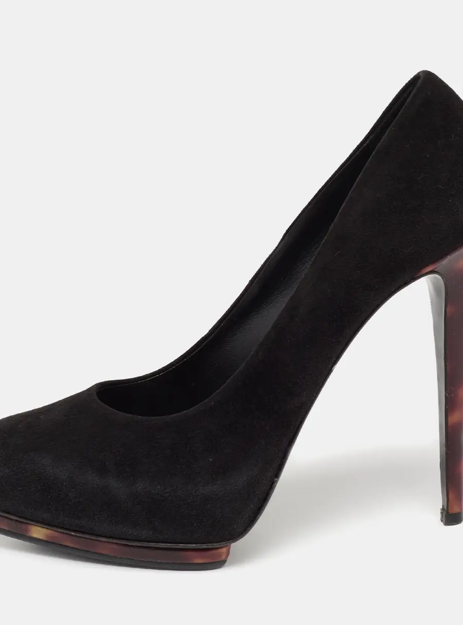 Le Silla Black Suede Platform Pumps Size 38