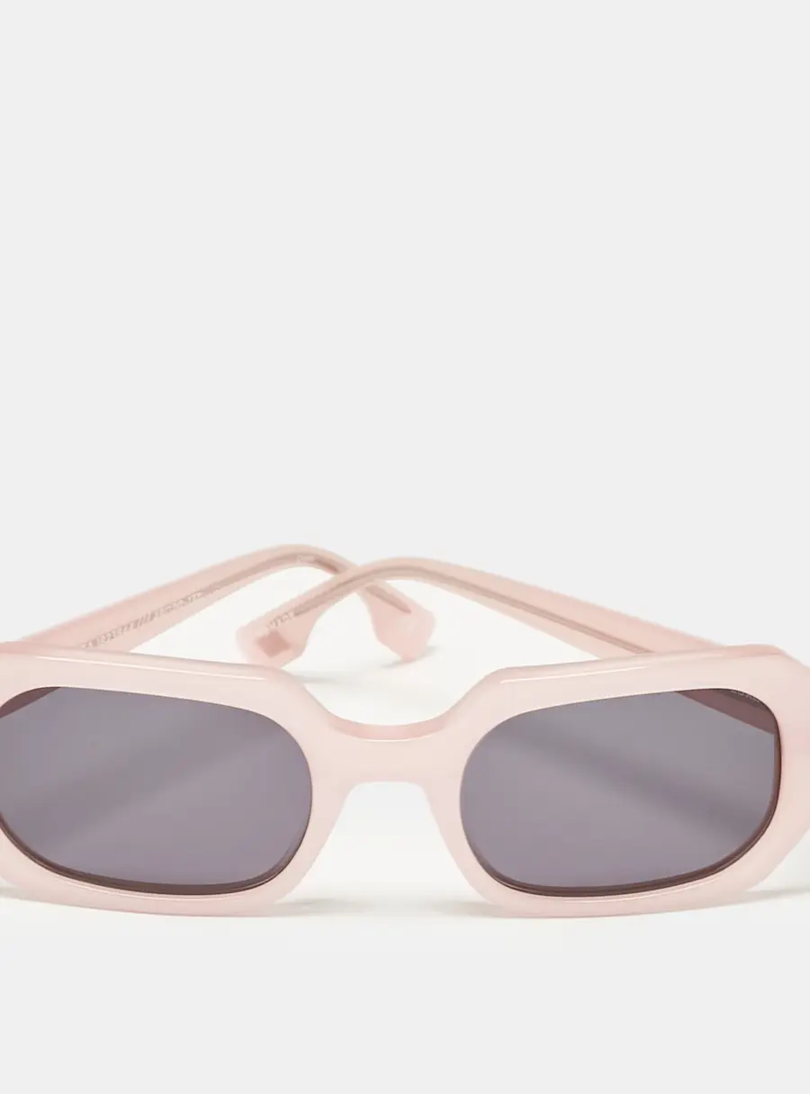 Le Specs Luxe Pink/Black La Dolce Vita Rectangular Sunglasses