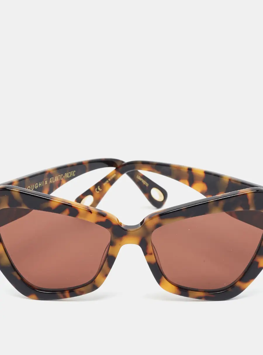 LeLe Sadoughi x Atlantic Pacific Tortoise Brown Lara Frame Cat Eye Sunglasses
