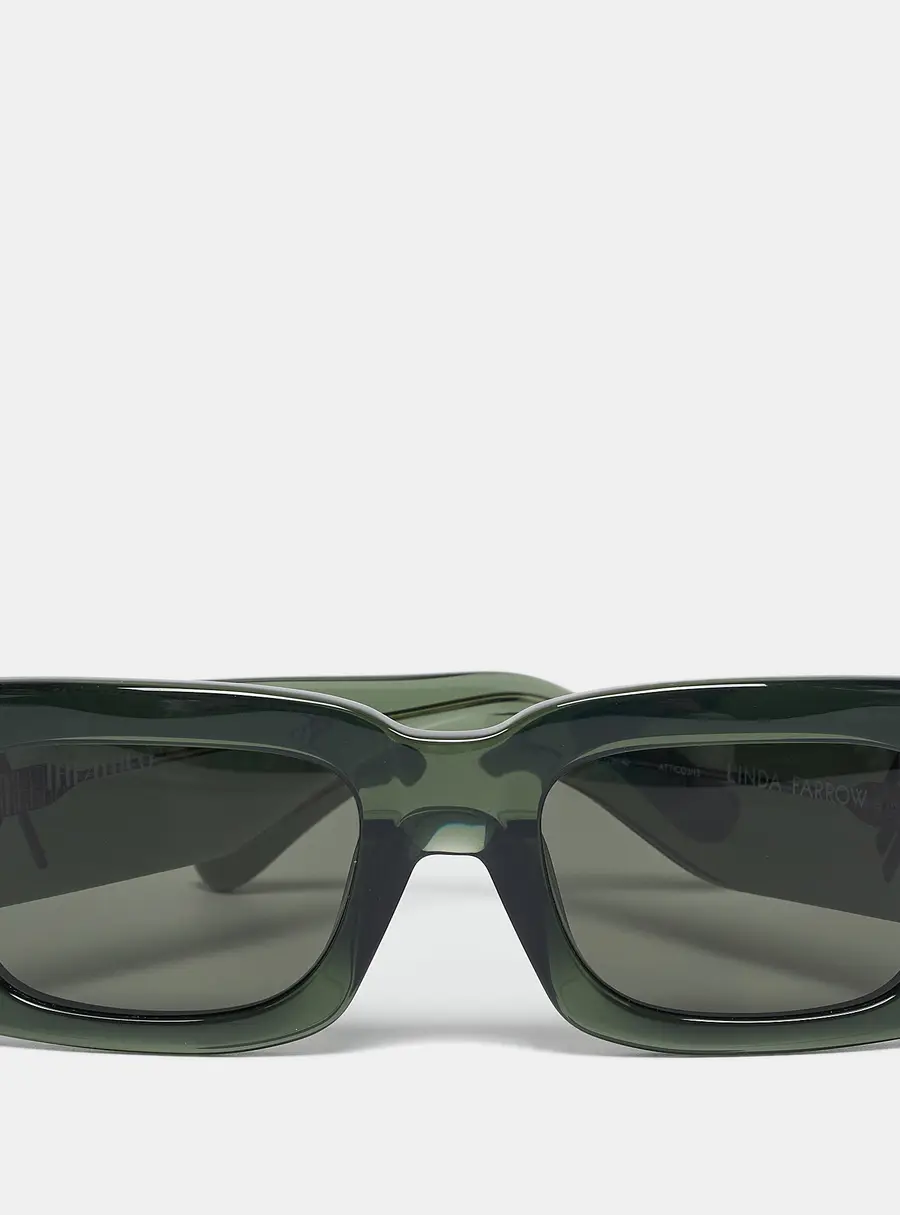 Linda Farrow Green Attico 3/13 Square Sunglasses
