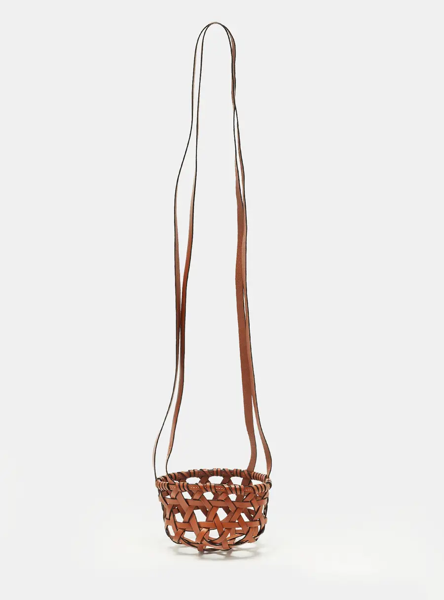 Loewe Candle Brown Leather Basket Bag