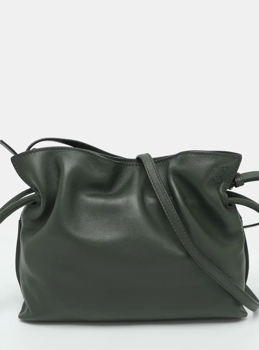 Loewe Flamenco Mini Green Leather Clutch