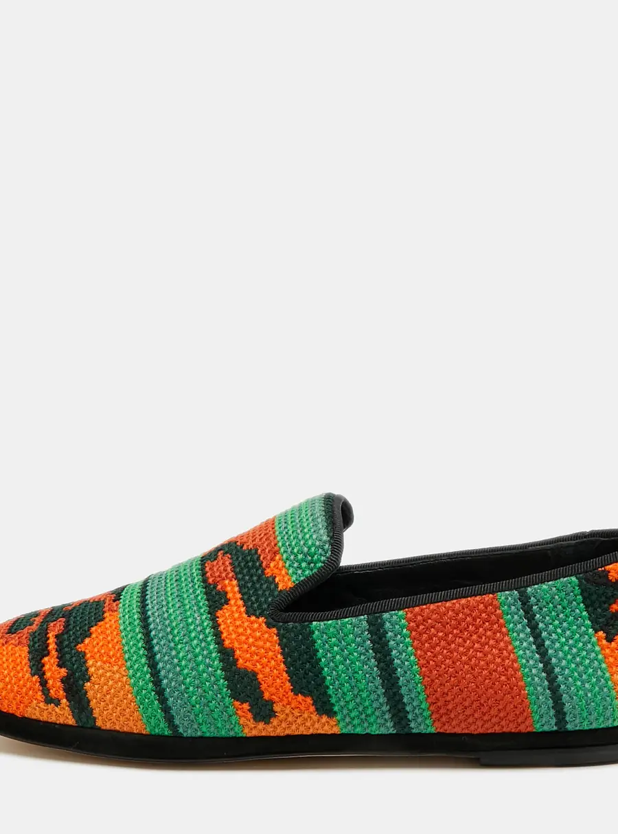 Loewe Anagram Size 37 Multicolor Canvas Smoking Slippers