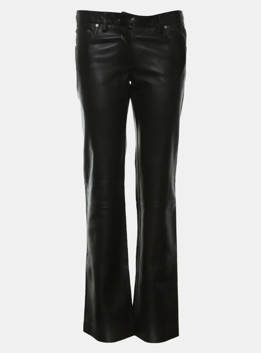 Loewe Brown Leather Long Pants S