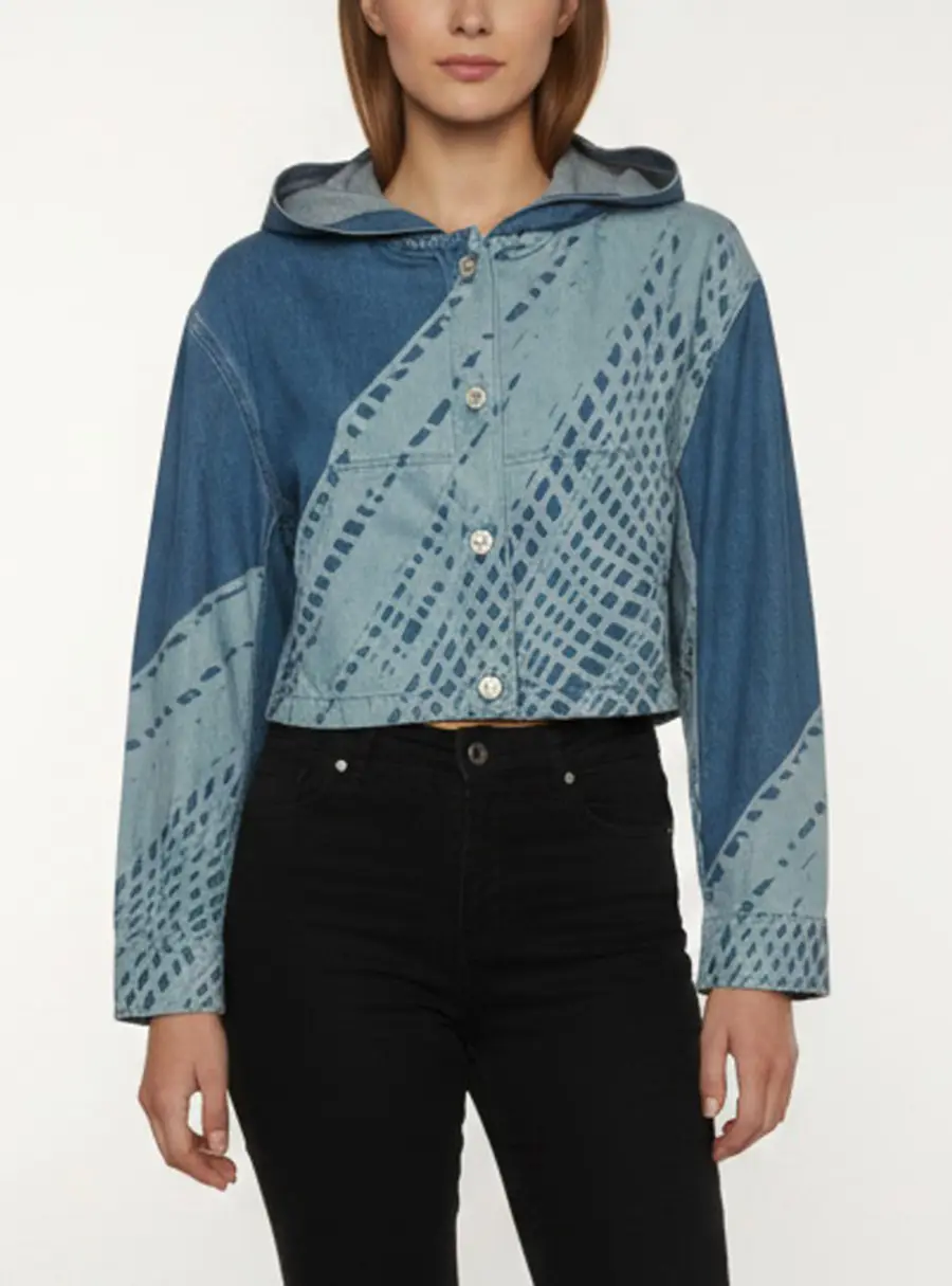 Loewe x Paula's Ibiza Blue Tie Dye Denim Cropped Jacket XS