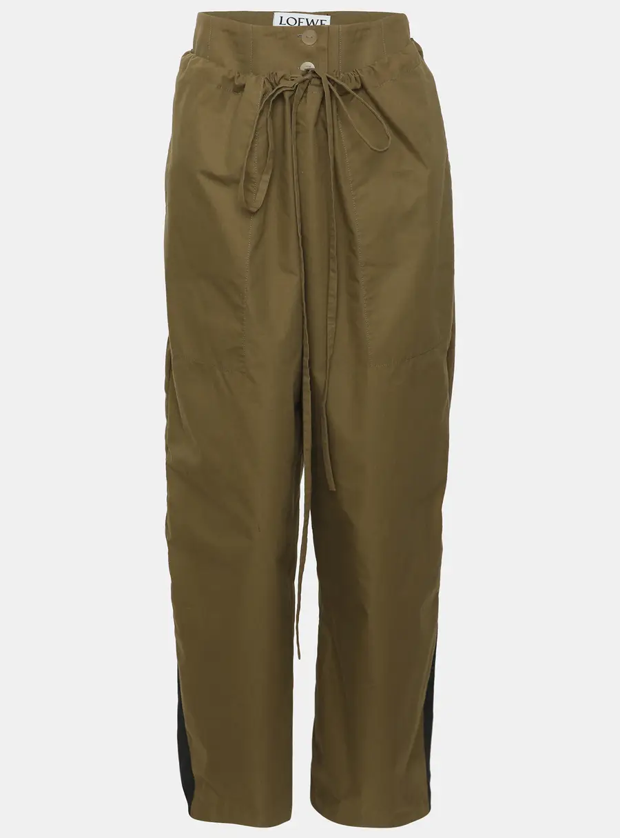 Loewe Green Gabardine Double Waistband Trousers