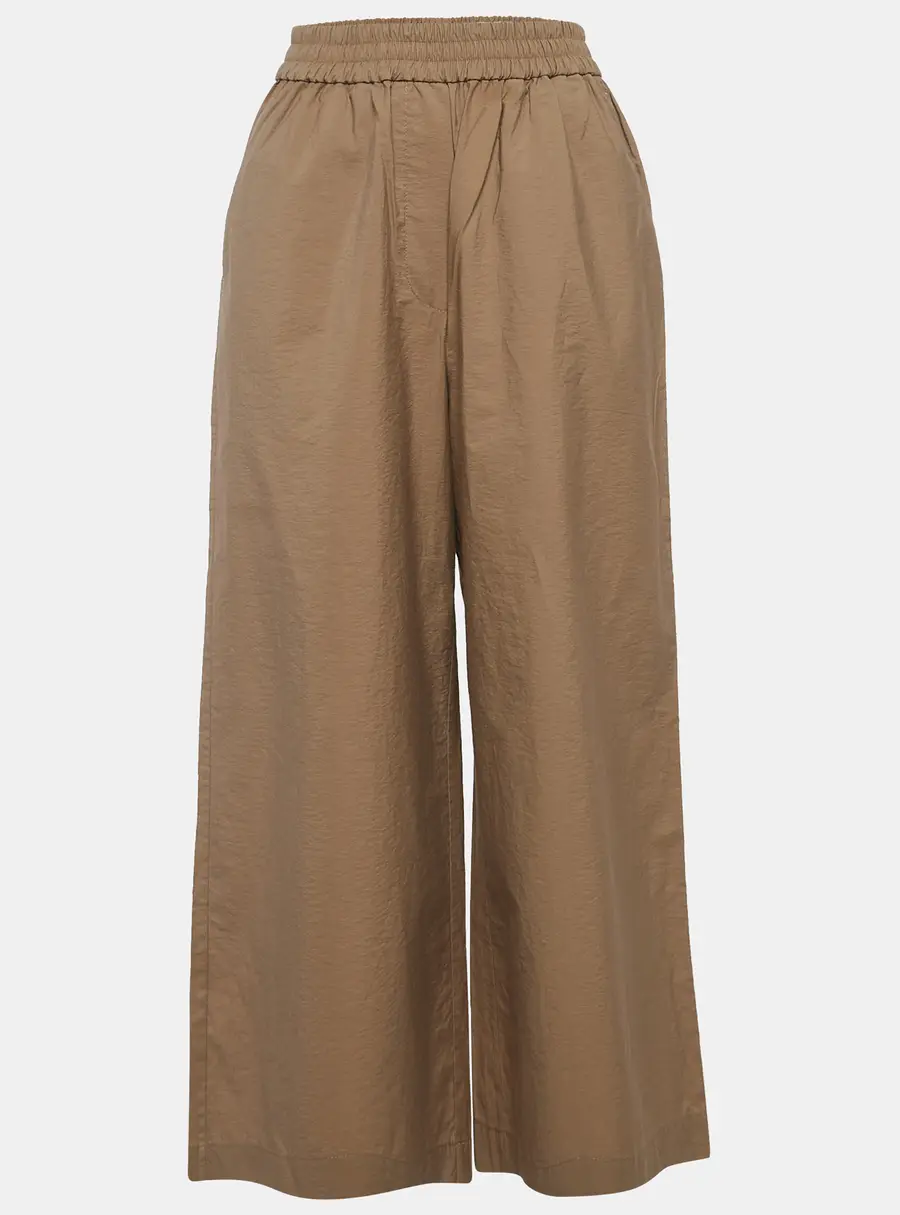 Loewe X Paula's Ibiza Beige Cotton Anagram Cropped Wide-Leg Pants S