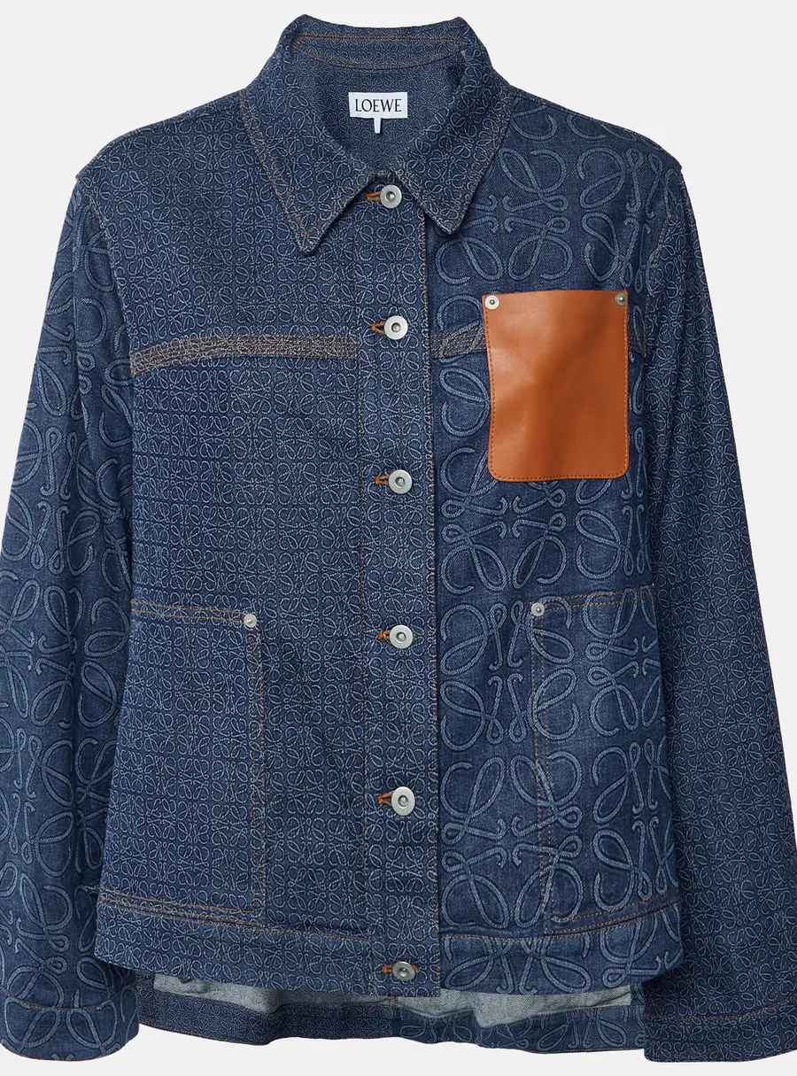 Loewe Blue All-Over Anagram Denim Workwear Jacket M