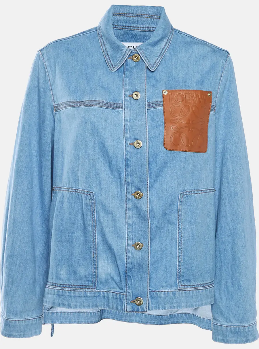 Loewe Blue Denim Anagram Patch Oversize Workwear Jacket M