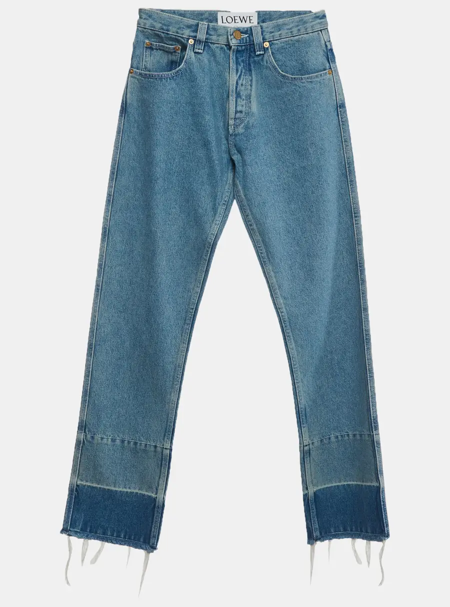 Loewe Blue Denim Embroidered Pocket Jeans S/Waist 26"