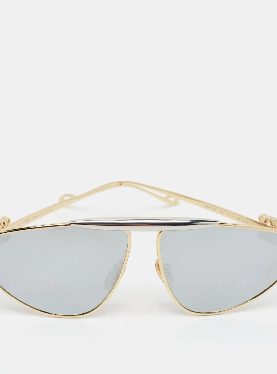Loewe Grey Mirrored LW40116U Anagram Aviator Sunglasses
