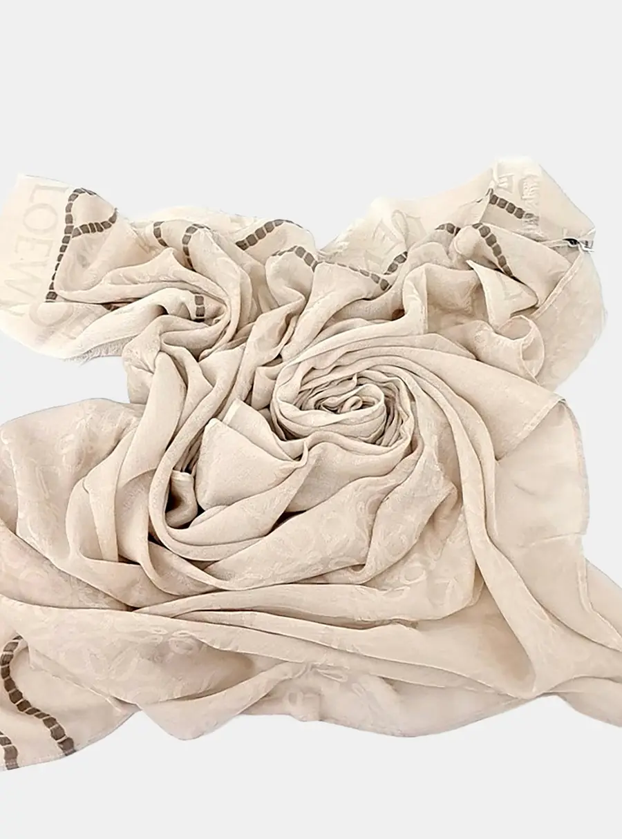 Loewe Beige Cotton Scarf