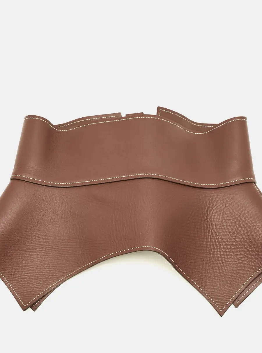 Loewe Obi S Waist Belt Brown Leather