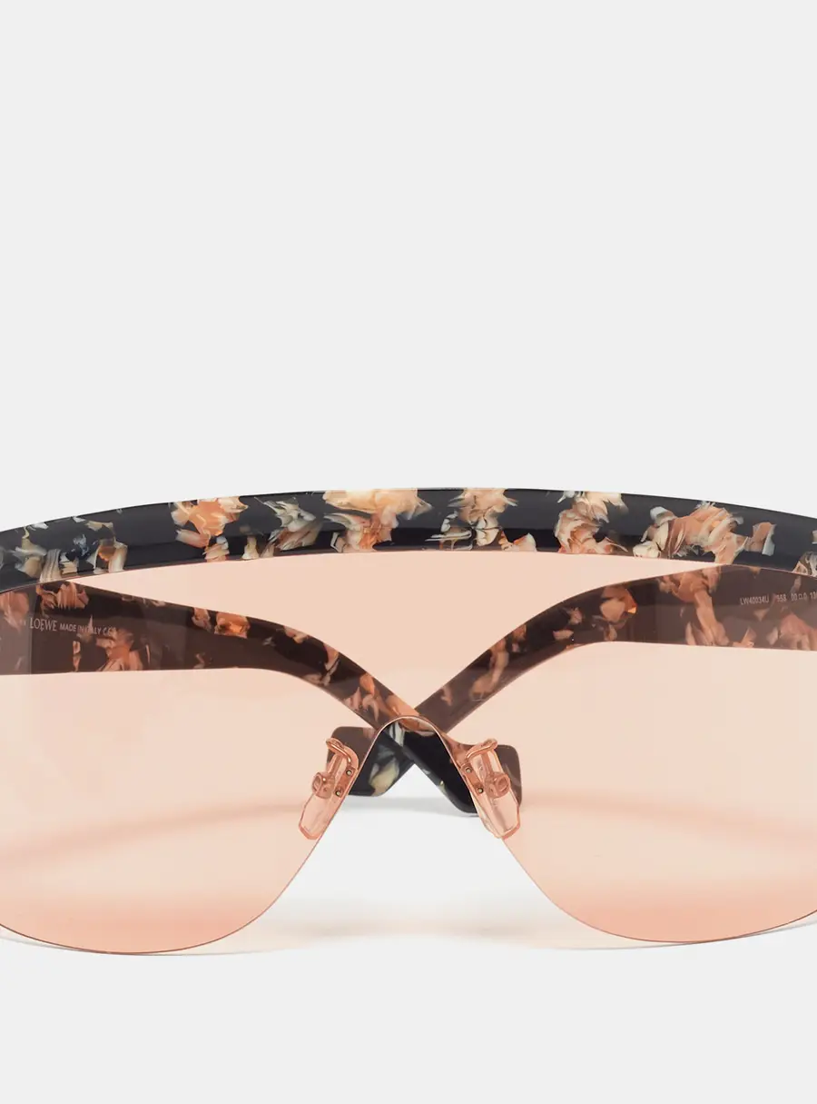 Loewe Orange/Black LW40034U Floral Mask Shield Sunglasses