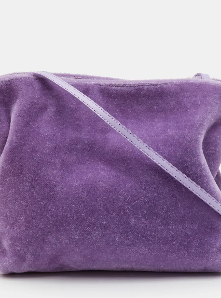 Loewe Flamenco Light Lilac Velvet and Leather Clutch Bag