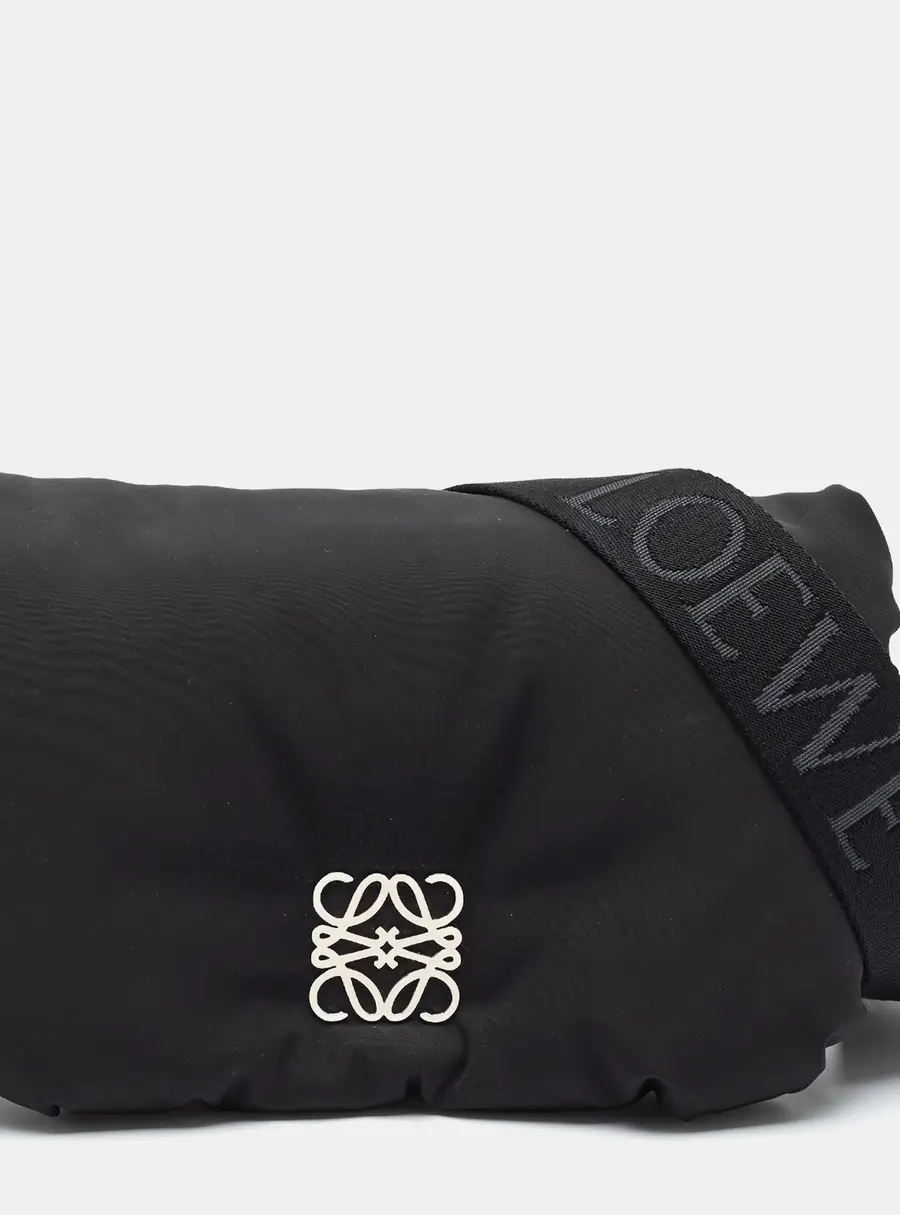Loewe Goya Mini Black Puffer Nylon Crossbody Bag