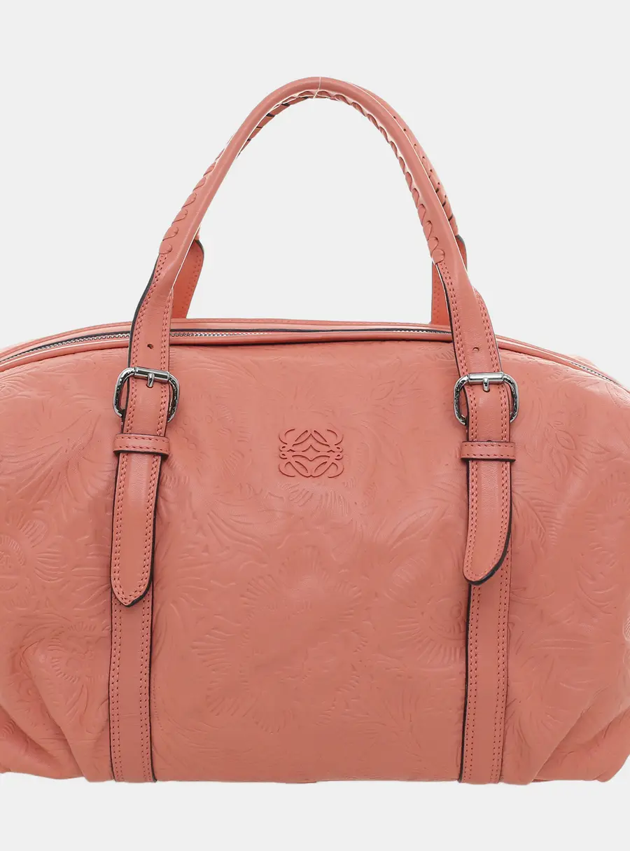 Loewe Embossed Canela Boston Bag
