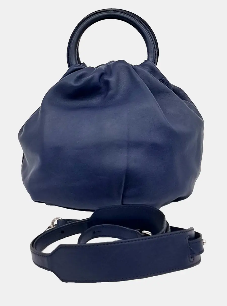 Loewe Navy Blue Leather Bounceback Small Bag