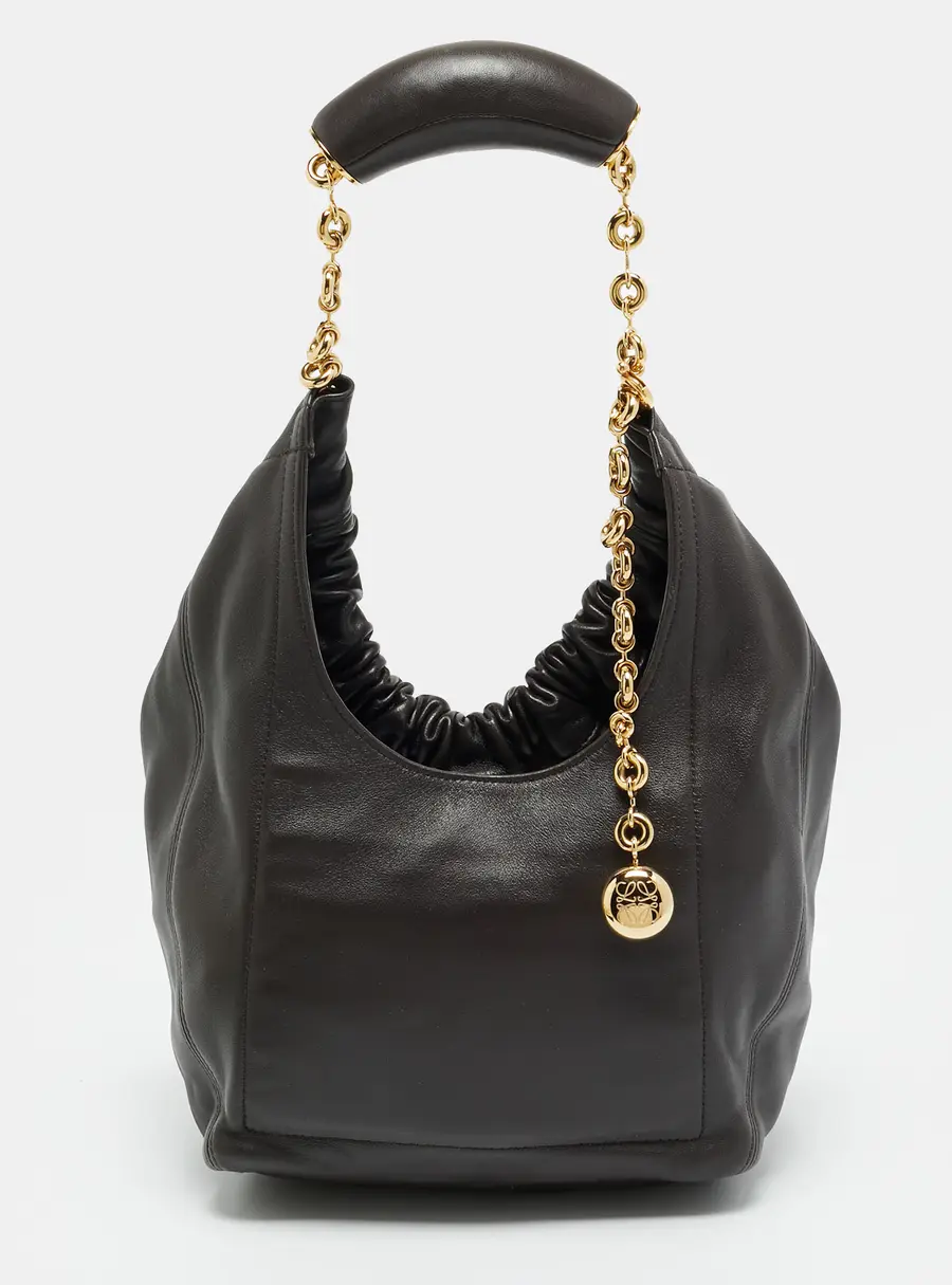 Loewe Squeeze Small Choco Brown Leather Shoulder Bag