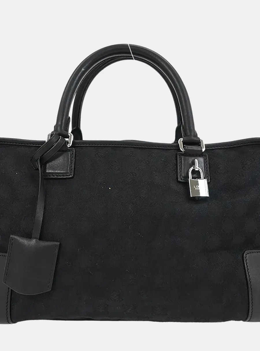 Loewe Amazona 36 Black Calfskin Leather Top Handle Bag