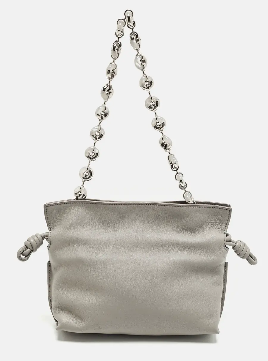 Loewe Flamenco Grey Leather Shoulder Bag