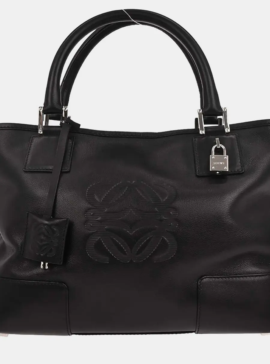 Loewe Alma Black Calfskin Leather Tote Bag
