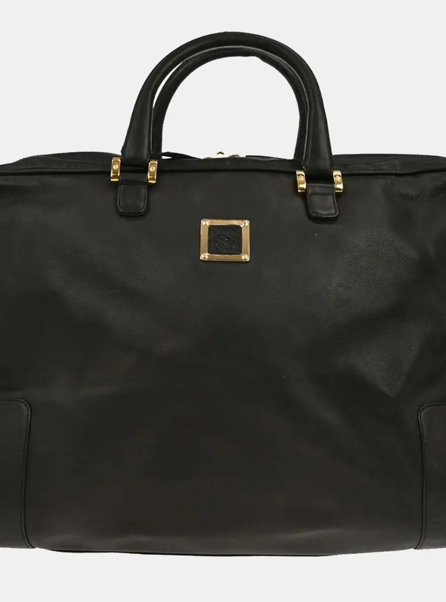 Loewe Amazona 40 Black Leather Top Handle Bag