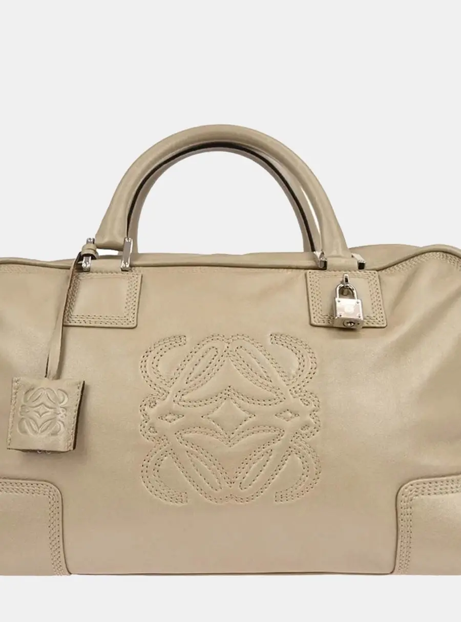Loewe Amazona 36 Beige Leather Satchel Bag