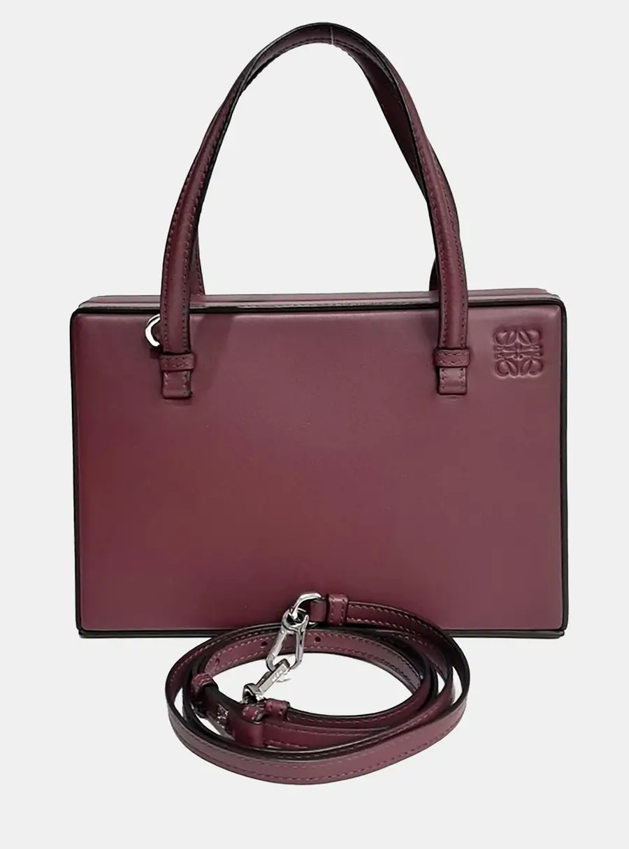 Loewe Burgundy Leather Postal bag