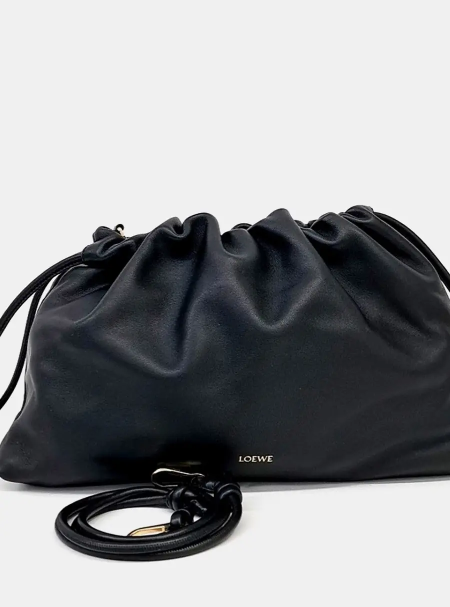 Loewe Flamenco Large Black Napa Leather Shoulder Bag
