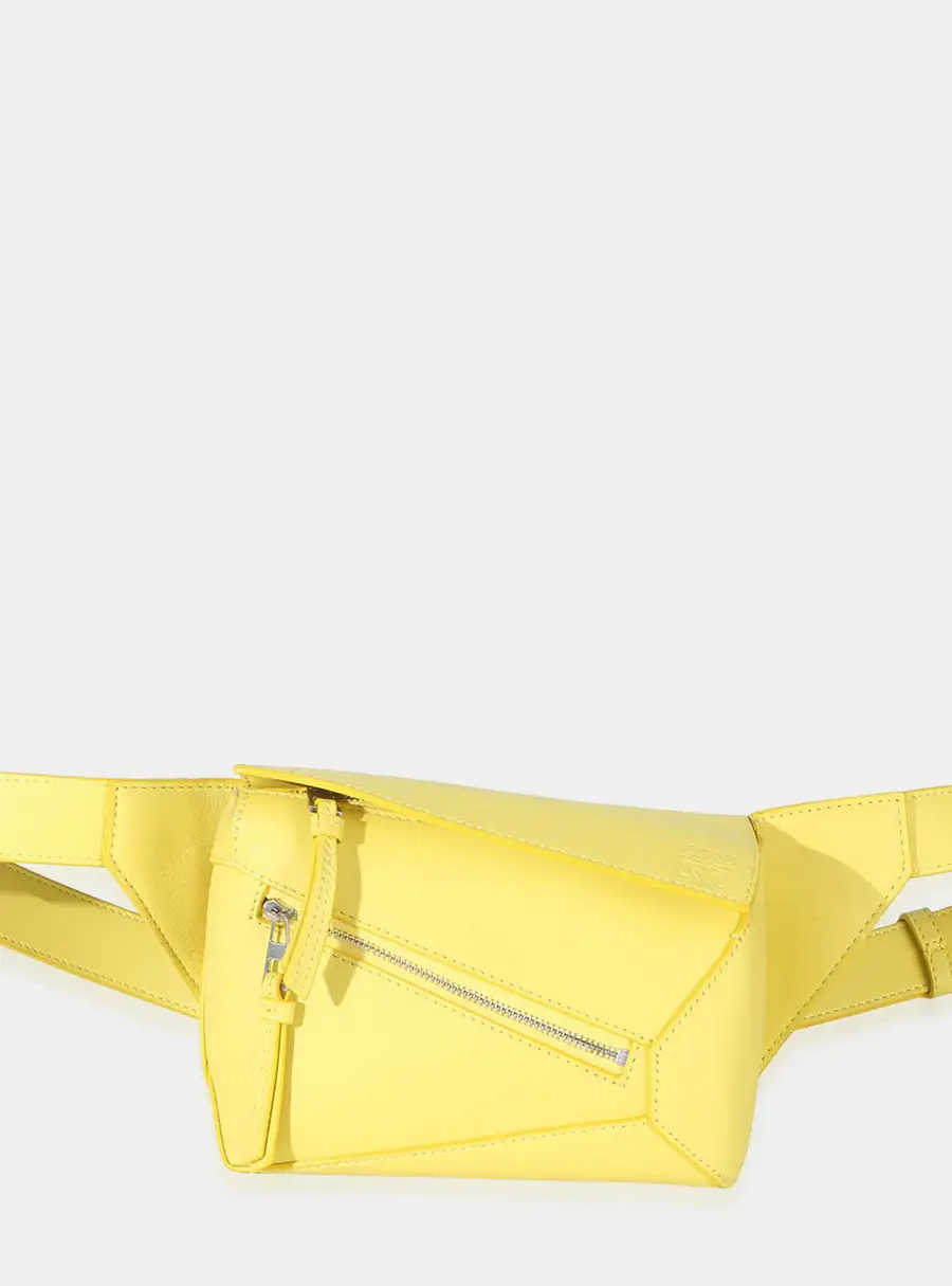 Loewe Puzzle Mini Yellow Calfskin Leather Bumbag