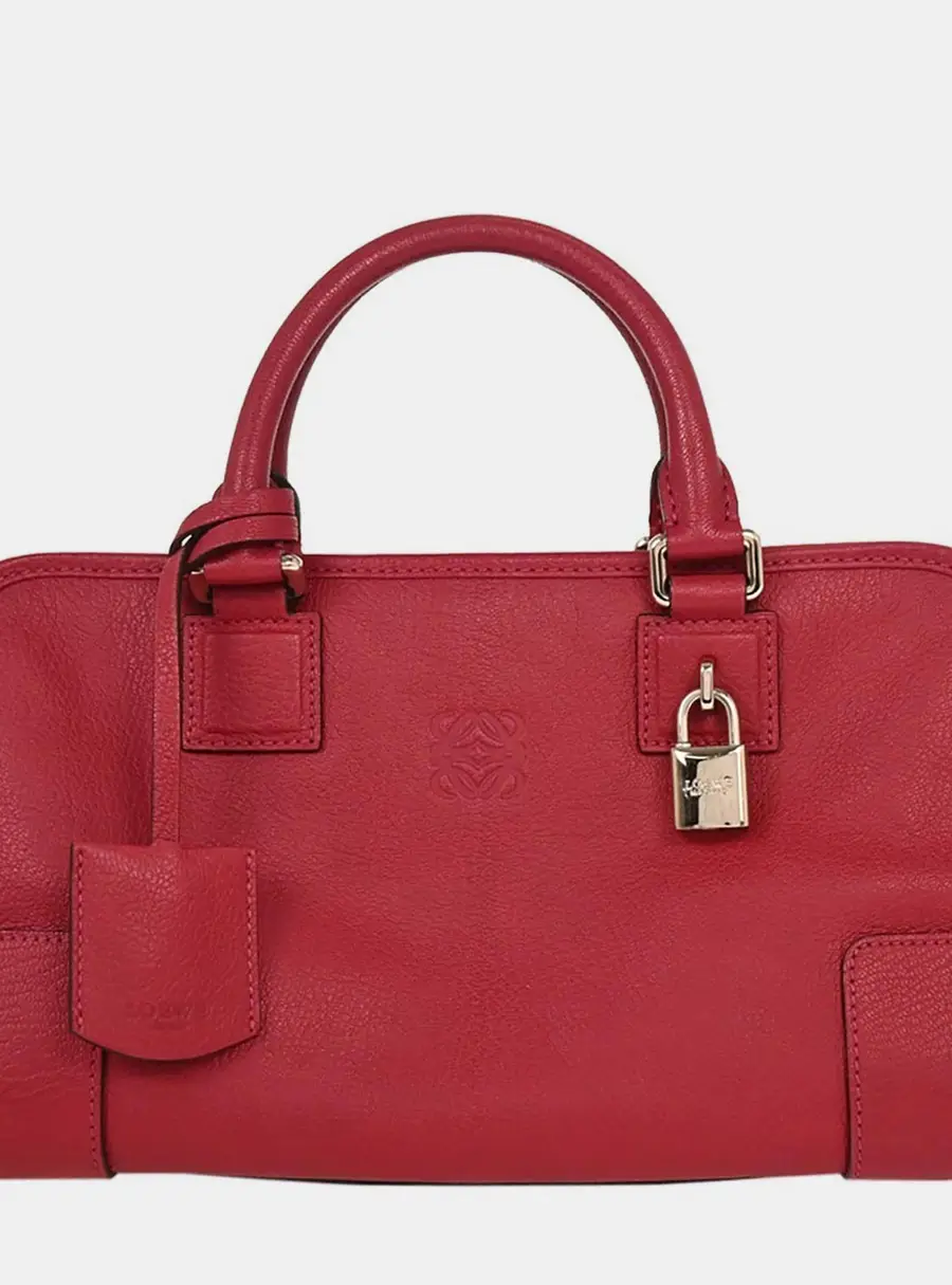 Loewe Amazona 28 Red Leather Top Handle Bag