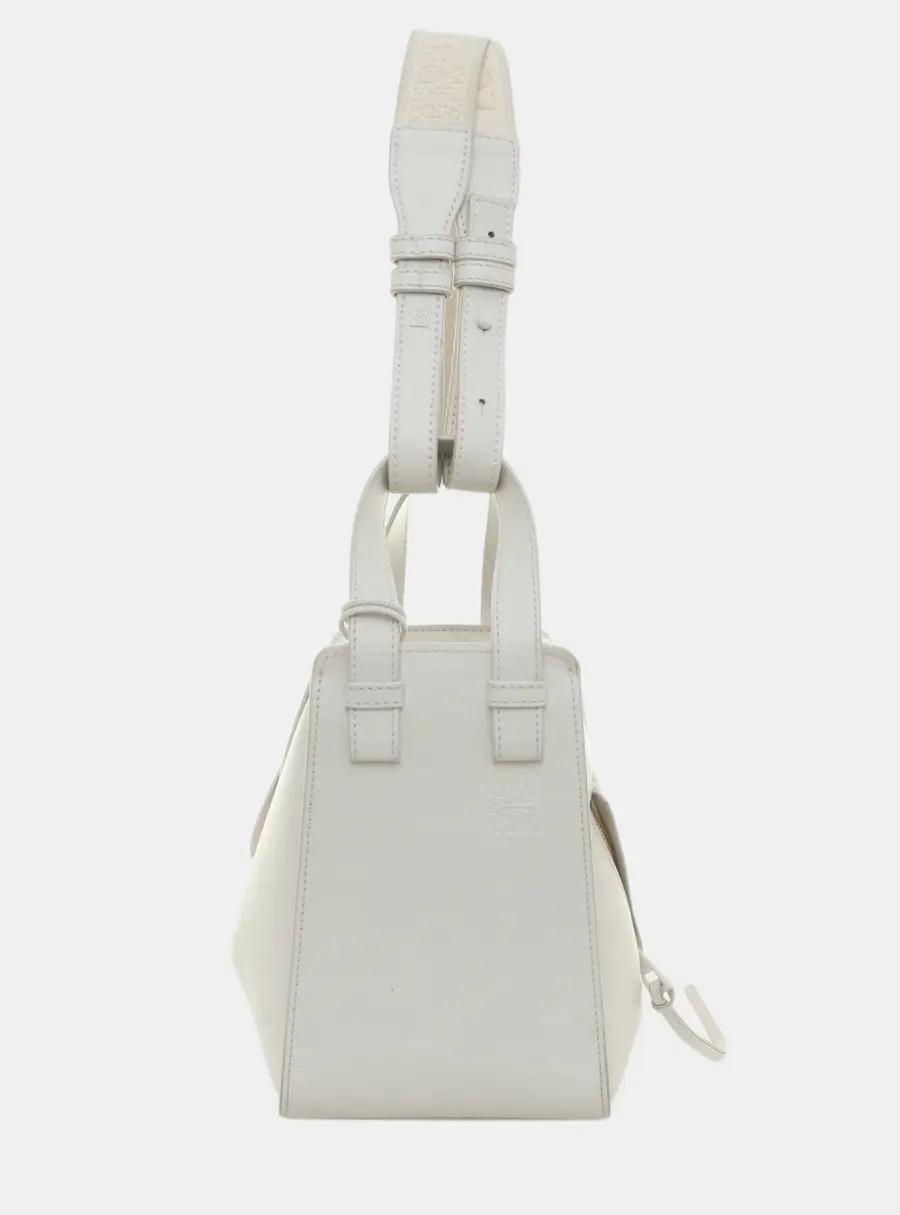 Loewe Hammock Compact White Calfskin Leather Shoulder Bag