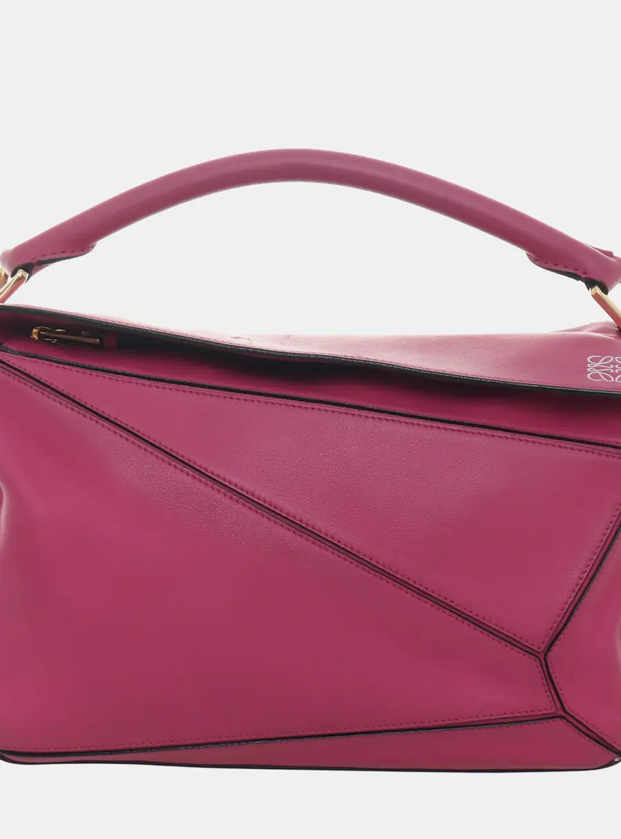 Loewe Puzzle Medium Magenta Leather Top Handle Bag