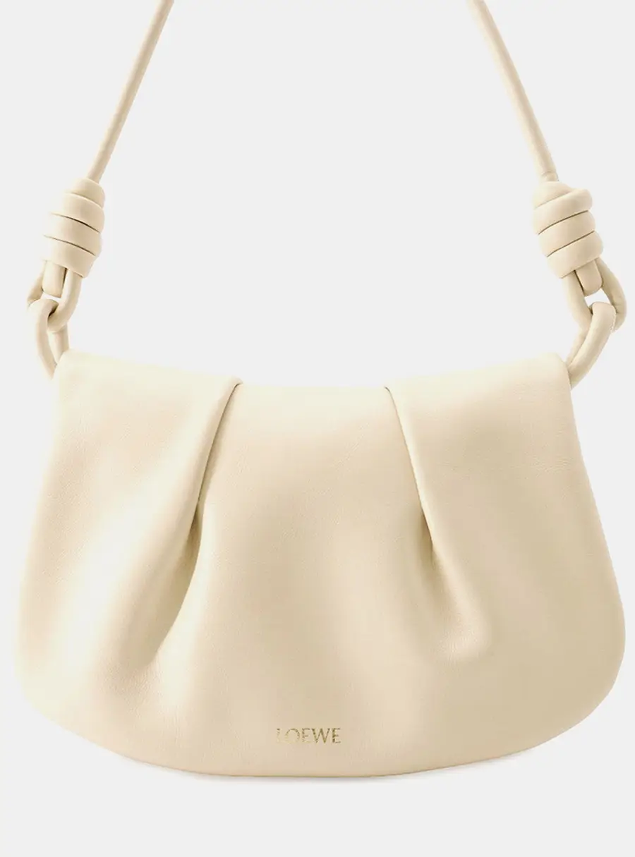 Loewe Paseo Satchel Beige Calfskin Leather Shoulder Bag