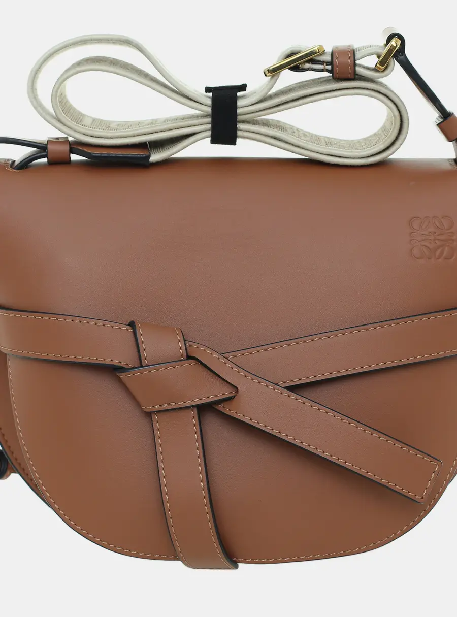 Loewe Gate Small Cognac Smooth Calfskin Leather Crossbody Bag