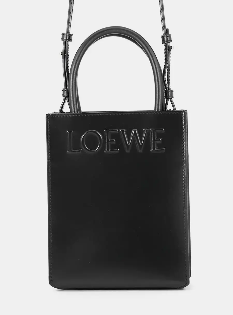 Loewe Stanbird Mini Black Leather Top Handle Bag