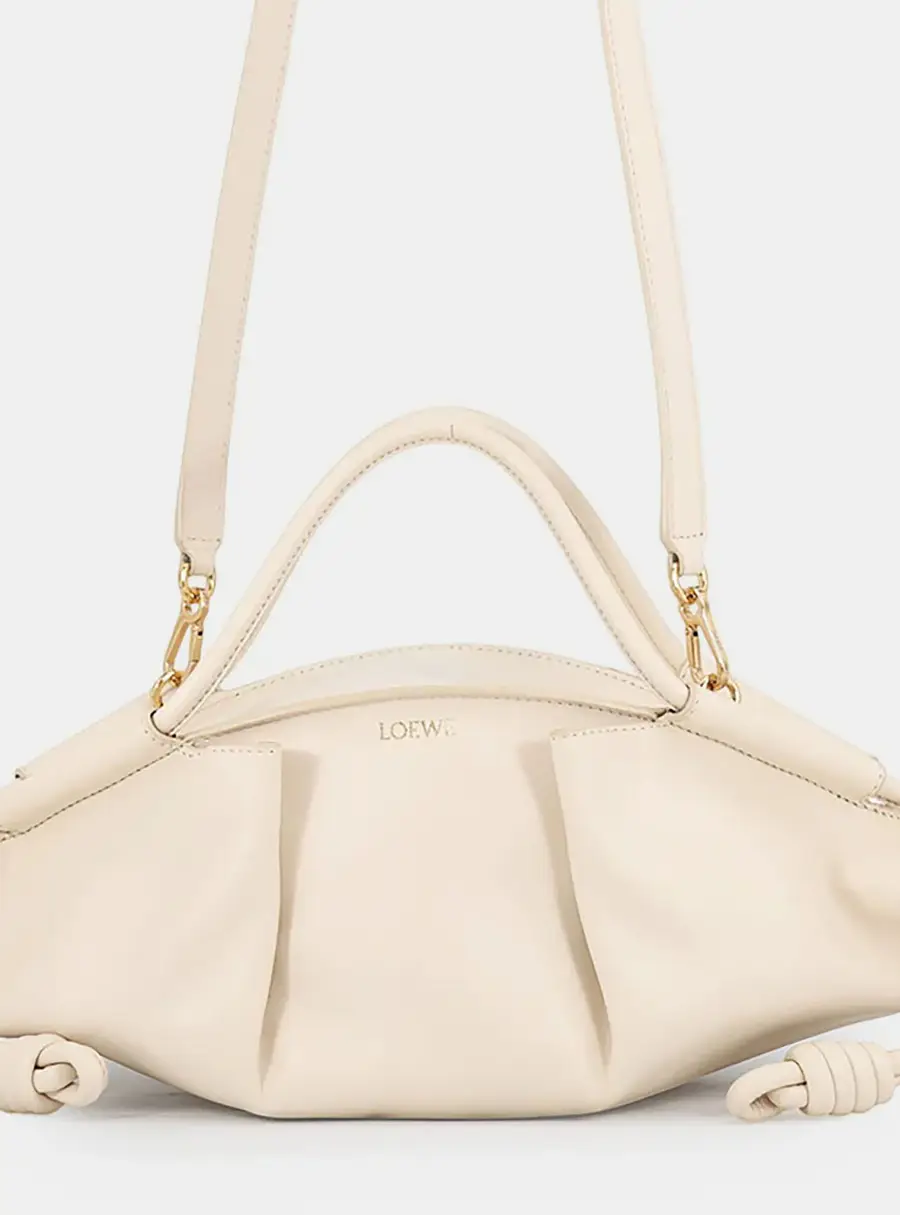Loewe Paseo 2Way Handbag Ivory Leather Size Small