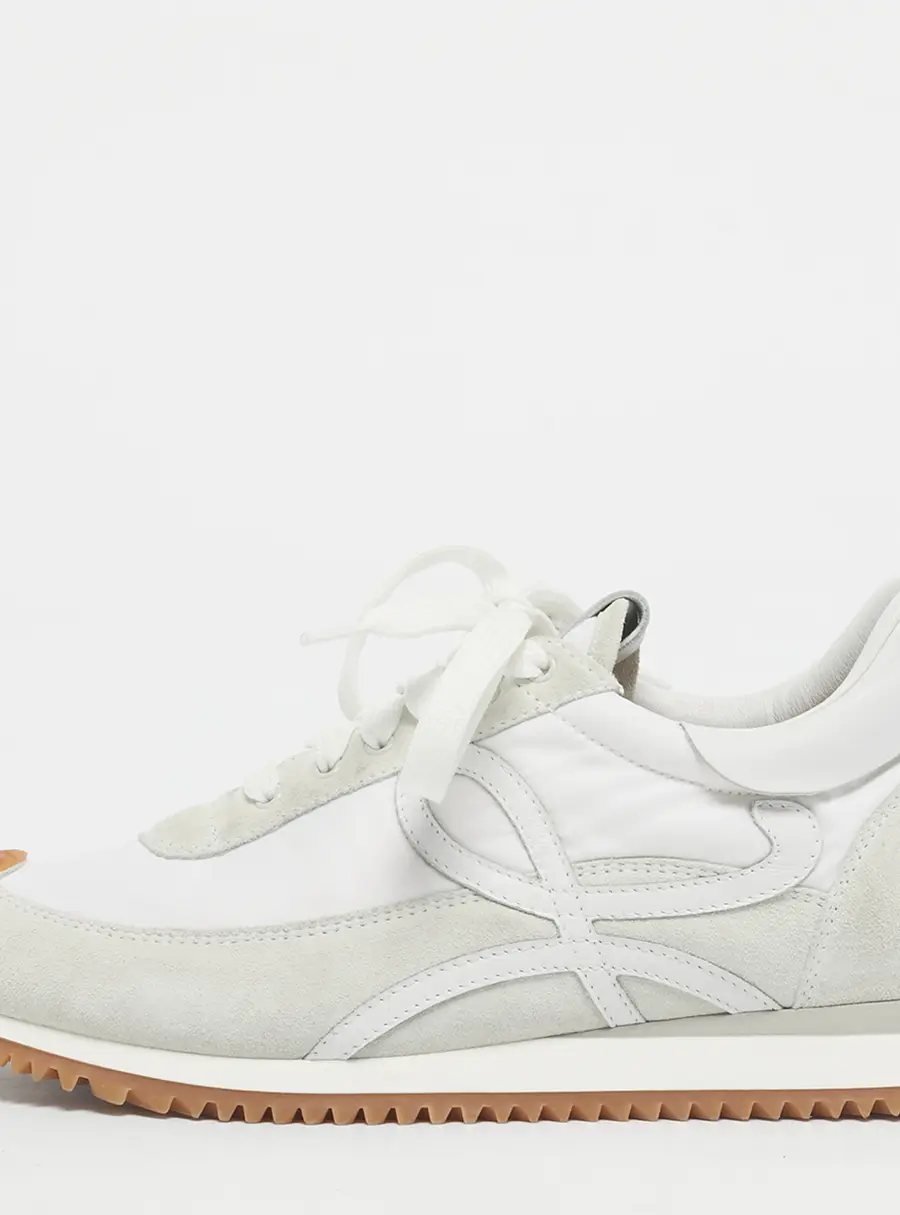 Loewe White Fabric, Suede and Leather Flow Low Top Sneakers Size 39