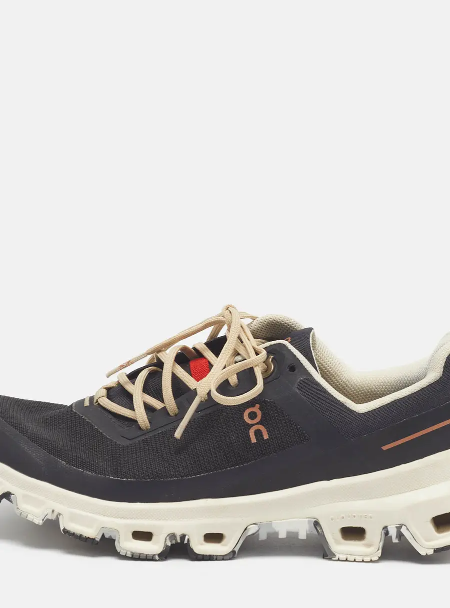 Loewe  X On Cloudventure Size 37.5 Black Canvas Lace Up Sneakers
