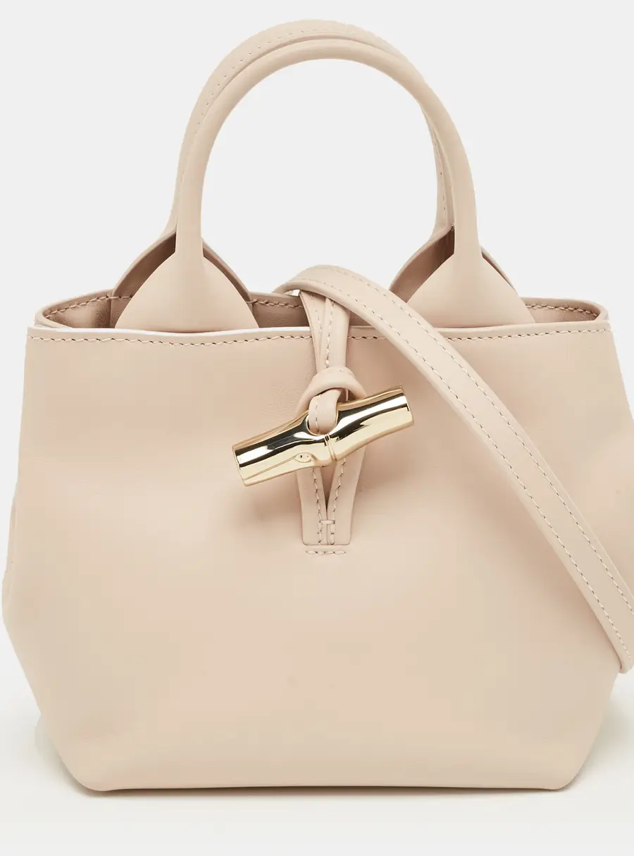 Longchamp Le Roseau XS Pink Leather Tote Bag