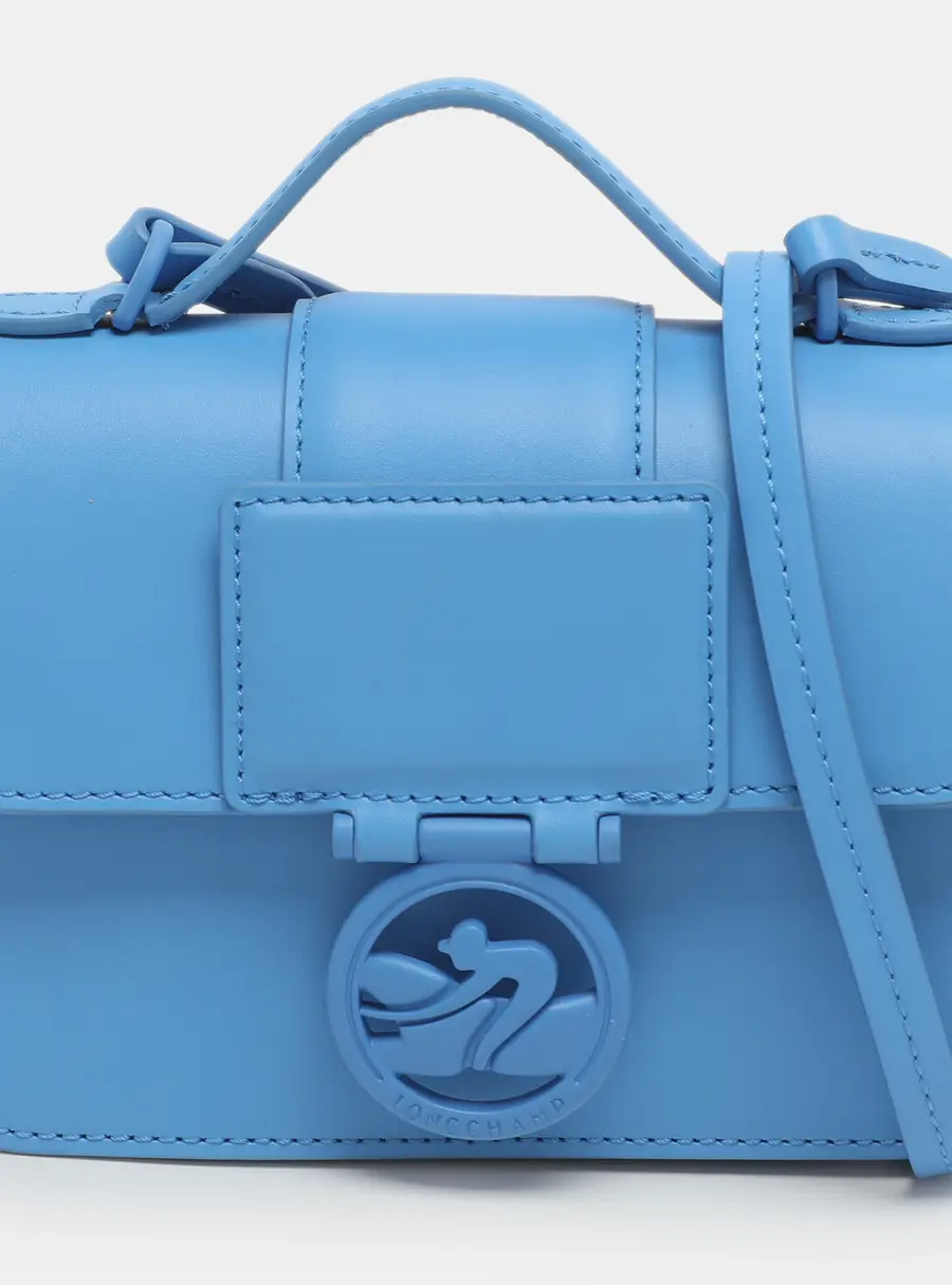 Longchamp Box Trot Blue Leather Shoulder Bag