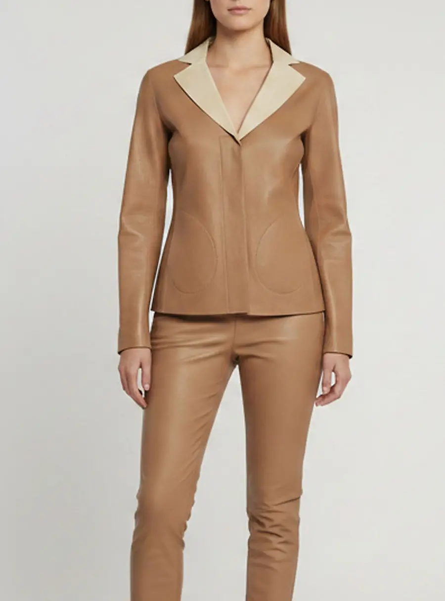 Loro Piana Brown Leather Button-Up Aubrey Jacket S